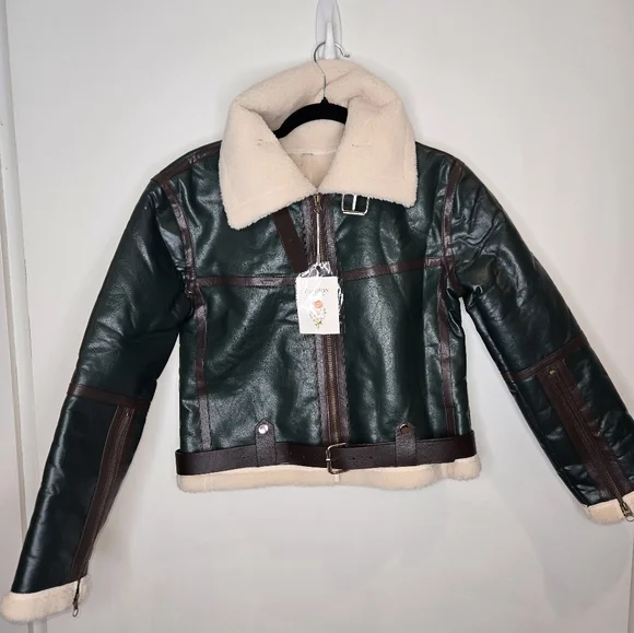 FAUX leather and wool jacket - Picture 2 of 5